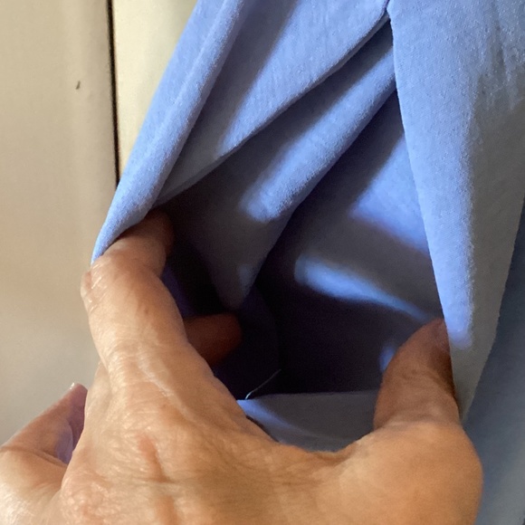 BloomChic Blue Flutter Sleeve Elastic Waist Laser Cut Hem Dress Size 28 - Picture 5 of 7